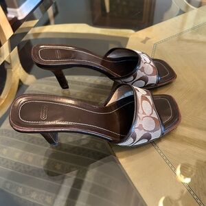 Coach logo brown wedges.